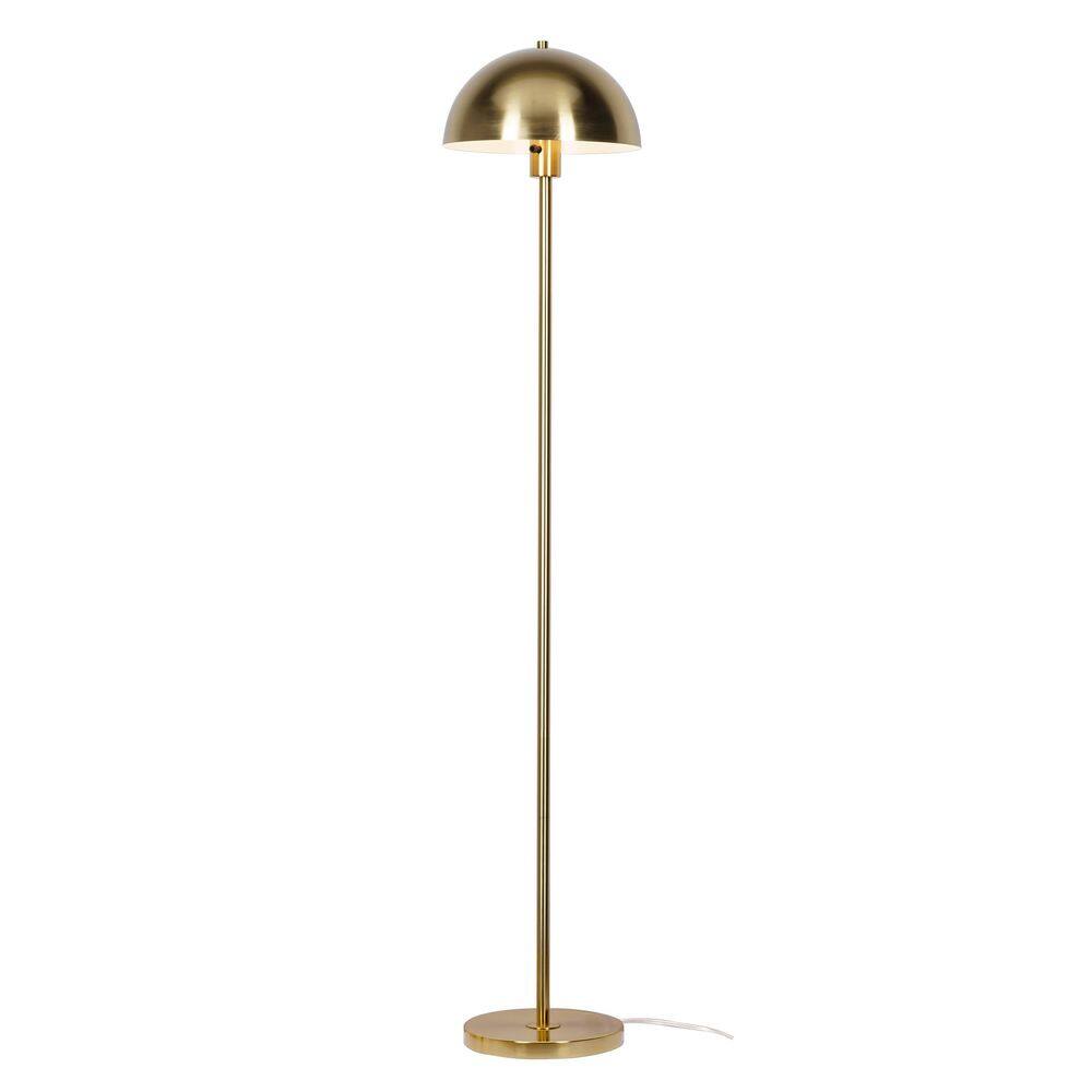  Vega 56 In. Brushed Gold 1-Light Standard Floor Lamp With Metal Dome Shade