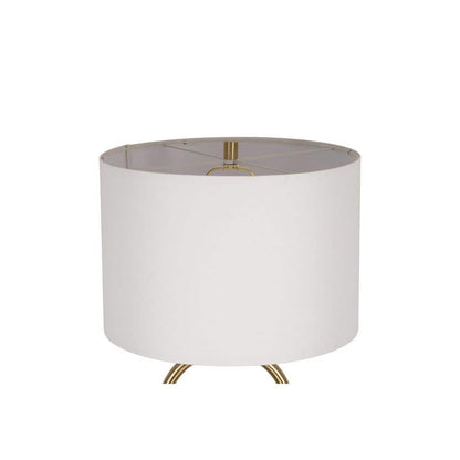  Isla 64 In. Brushed Gold 1-Light Standard Floor Lamp With Linen Drum Shade