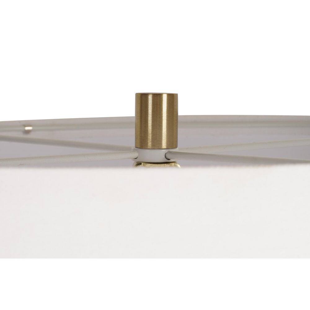  Isla 64 In. Brushed Gold 1-Light Standard Floor Lamp With Linen Drum Shade