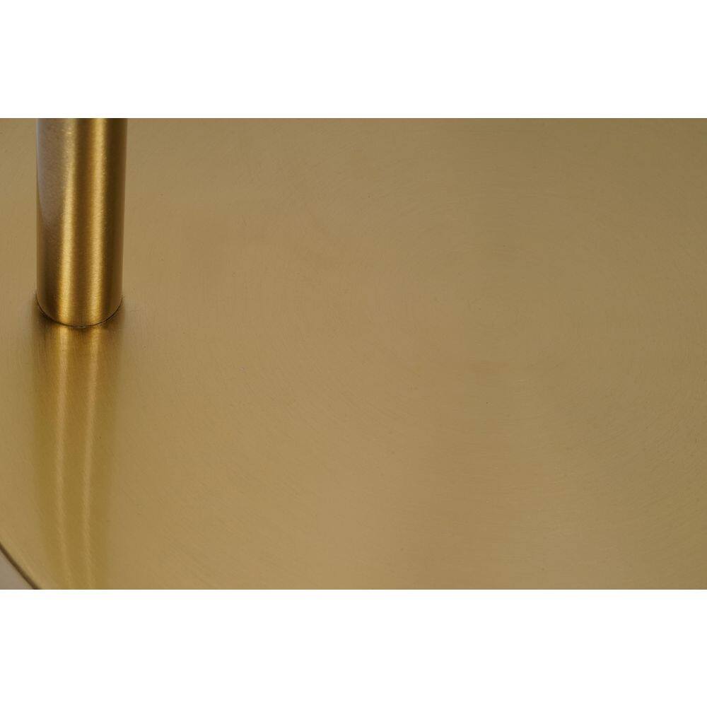  Isla 64 In. Brushed Gold 1-Light Standard Floor Lamp With Linen Drum Shade