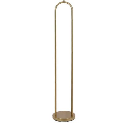 Isla 64 In. Brushed Gold 1-Light Standard Floor Lamp With Linen Drum Shade