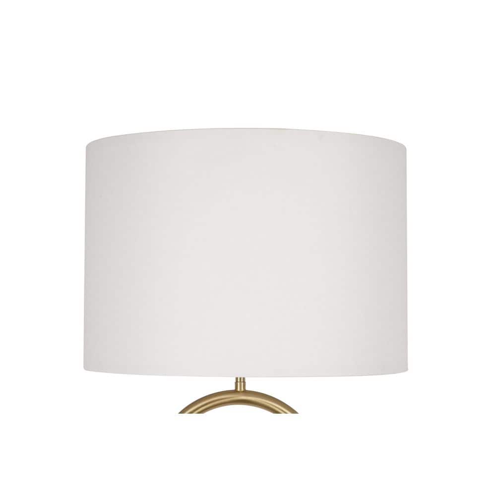  Isla 64 In. Brushed Gold 1-Light Standard Floor Lamp With Linen Drum Shade
