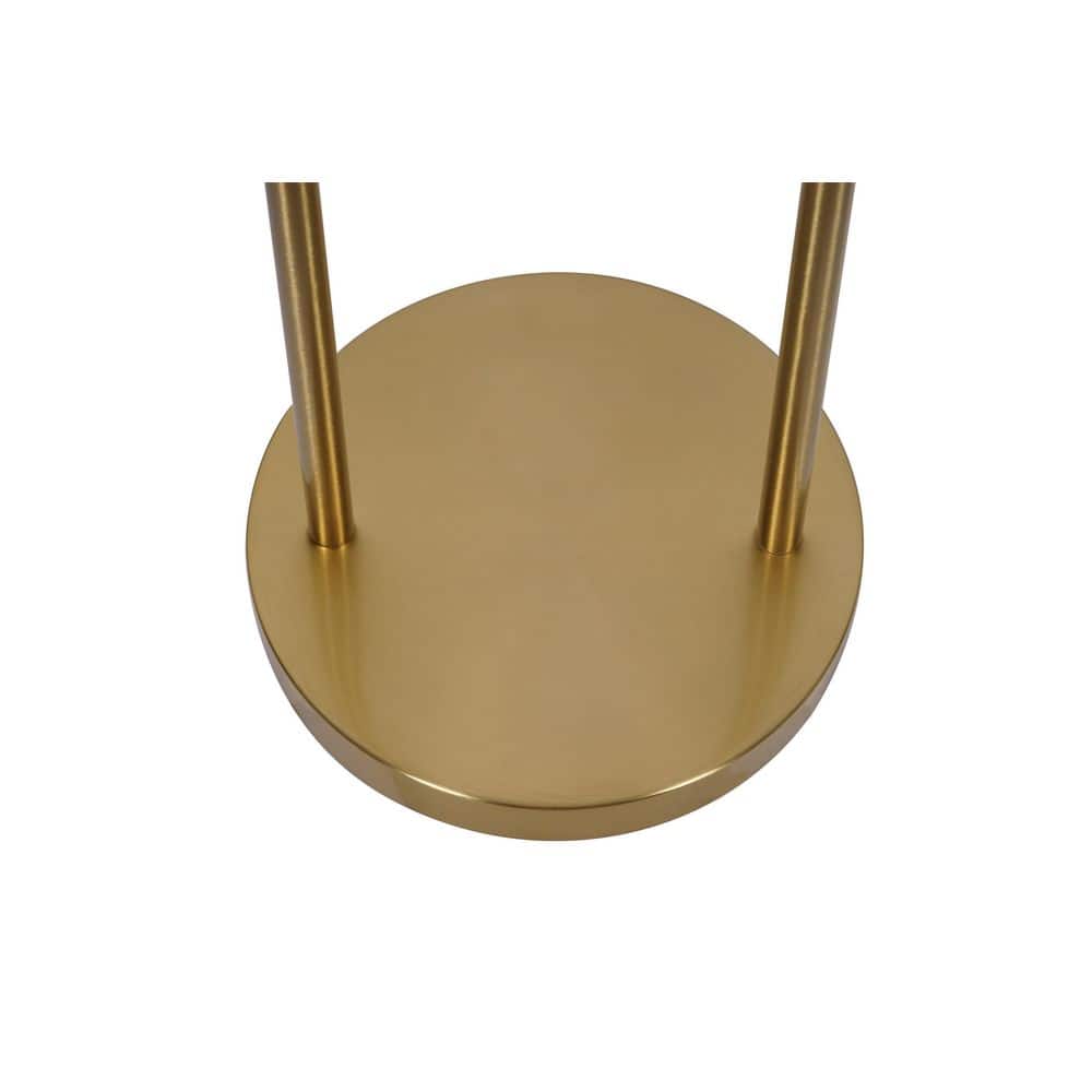  Isla 64 In. Brushed Gold 1-Light Standard Floor Lamp With Linen Drum Shade