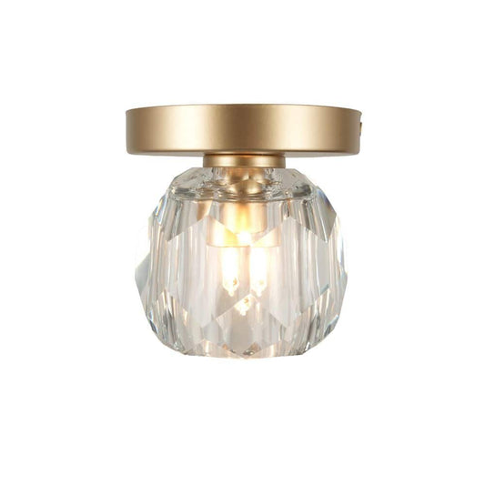 Cheateau 4.3 In. 1-Light Brushed Gold Flush Mount With Clear Glass Shade