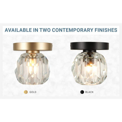  Cheateau 4.3 In. 1-Light Brushed Gold Flush Mount With Clear Glass Shade