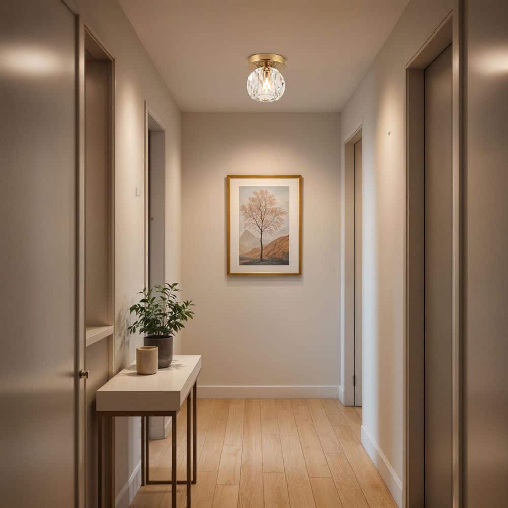  Cheateau 4.3 In. 1-Light Brushed Gold Flush Mount With Clear Glass Shade