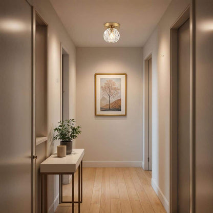  Cheateau 4.3 In. 1-Light Brushed Gold Flush Mount With Clear Glass Shade