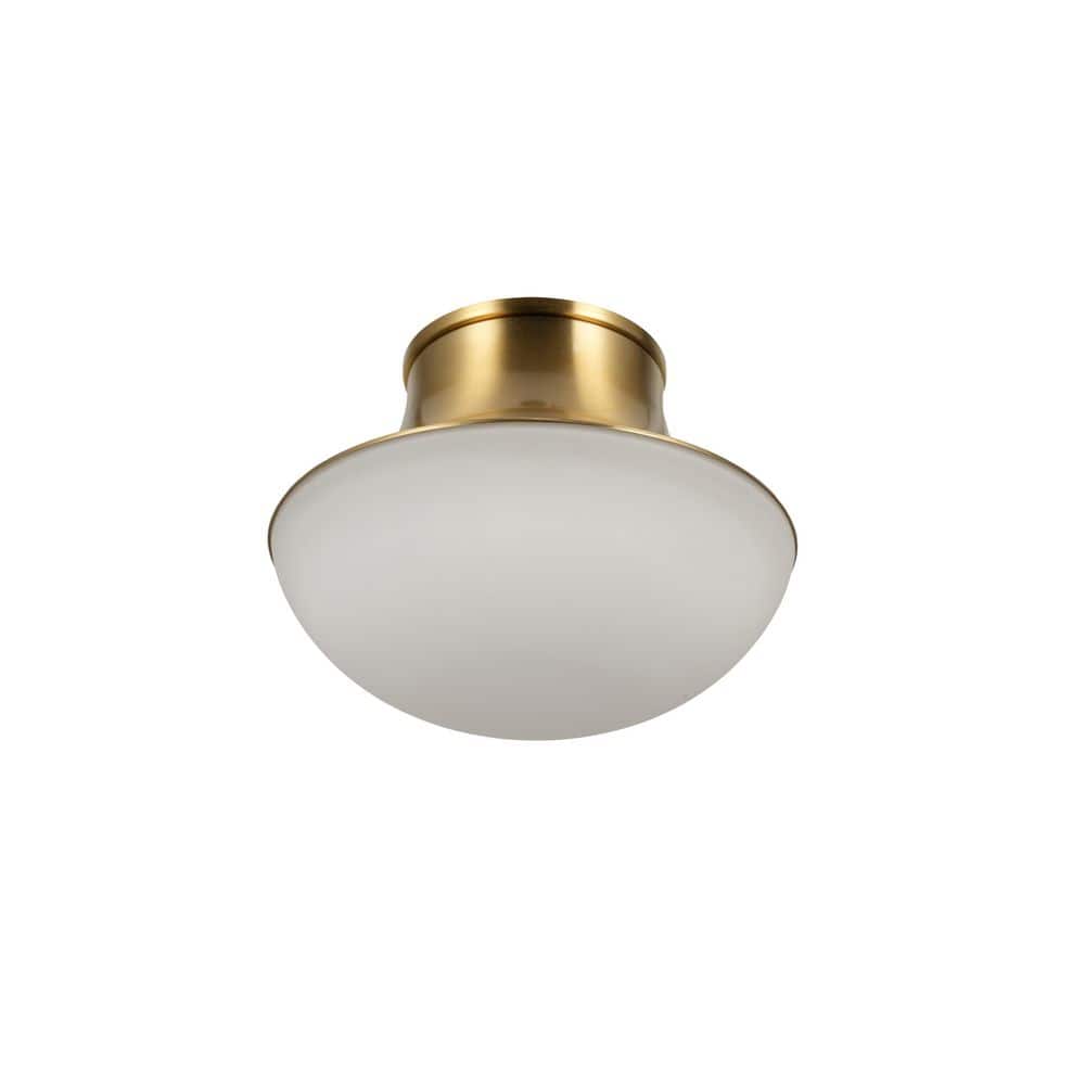  Chelsea 7 In. 1-Light Brushed Gold Flush Mount With Frosted Glass Shade