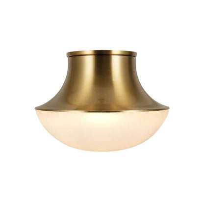  Chelsea 7 In. 1-Light Brushed Gold Flush Mount With Frosted Glass Shade