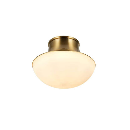  Chelsea 7 In. 1-Light Brushed Gold Flush Mount With Frosted Glass Shade