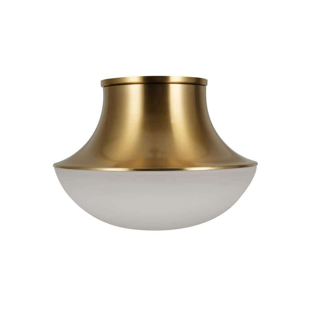  Chelsea 7 In. 1-Light Brushed Gold Flush Mount With Frosted Glass Shade