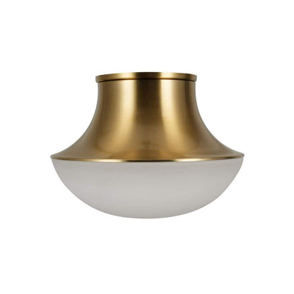  Chelsea 7 In. 1-Light Brushed Gold Flush Mount With Frosted Glass Shade