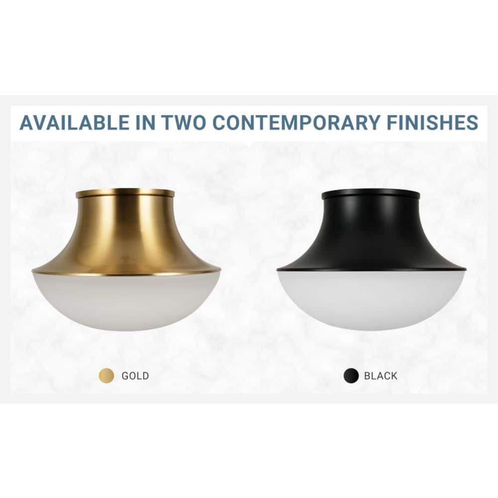  Chelsea 7 In. 1-Light Brushed Gold Flush Mount With Frosted Glass Shade