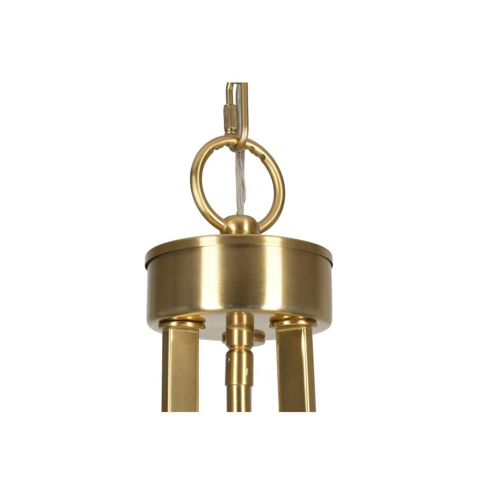  Thayne 300-Watt 5-Light Brushed Gold Drum Pendant Light With Fabric Shade