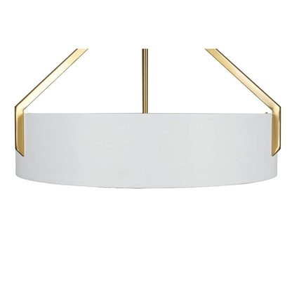  Thayne 300-Watt 5-Light Brushed Gold Drum Pendant Light With Fabric Shade