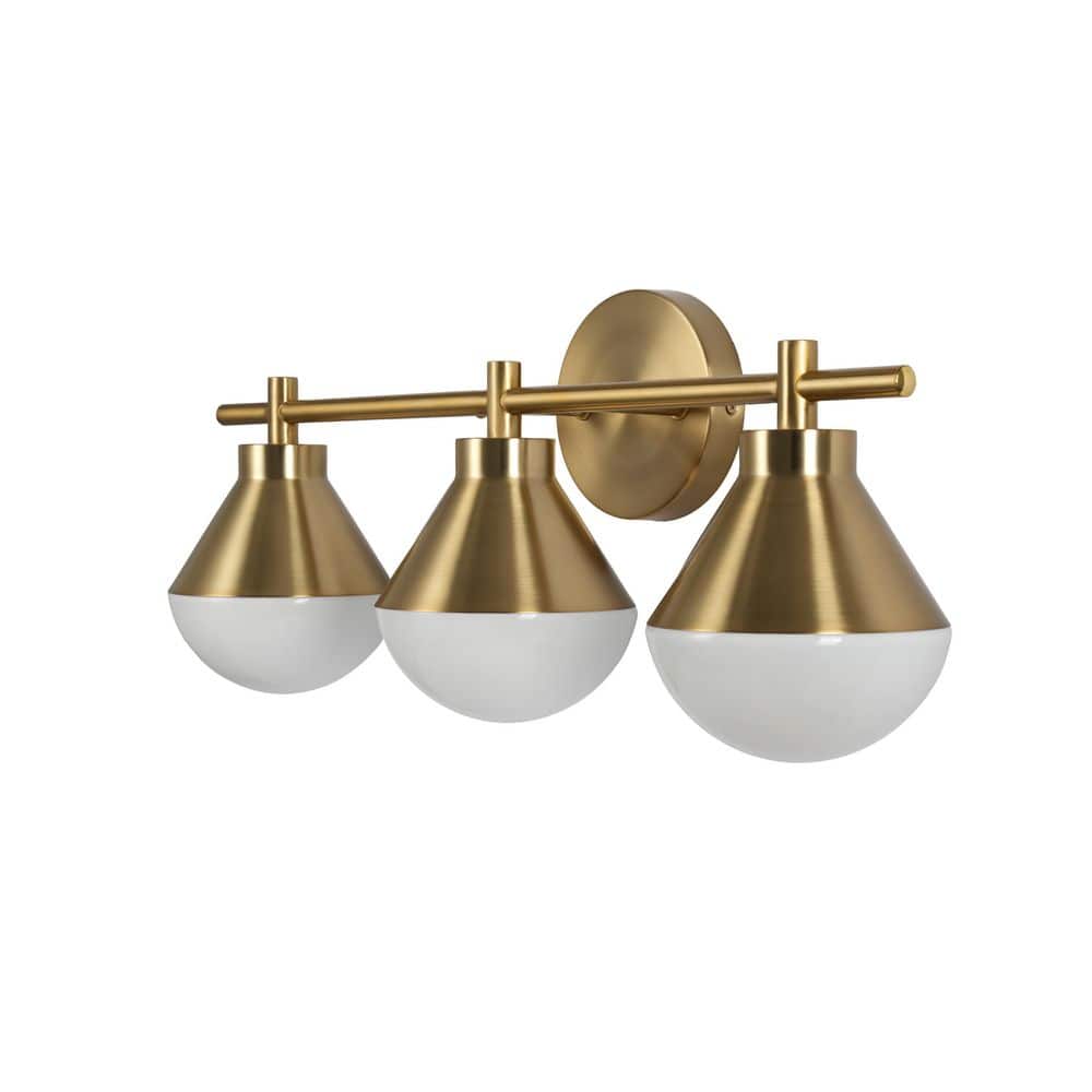  Schoolhouse 5 In. 3-Light Brushed Gold Vanity Light