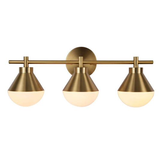  Schoolhouse 5 In. 3-Light Brushed Gold Vanity Light