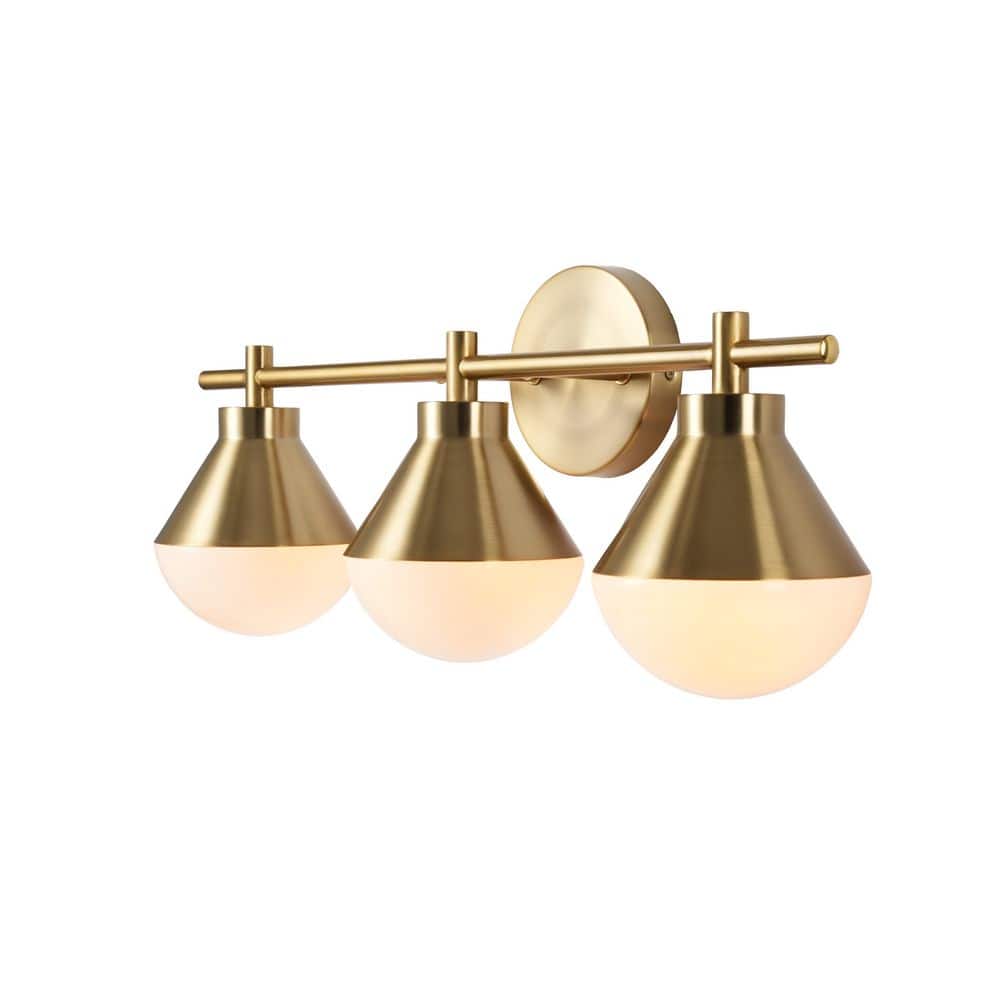  Schoolhouse 5 In. 3-Light Brushed Gold Vanity Light