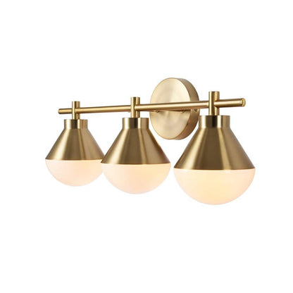  Schoolhouse 5 In. 3-Light Brushed Gold Vanity Light