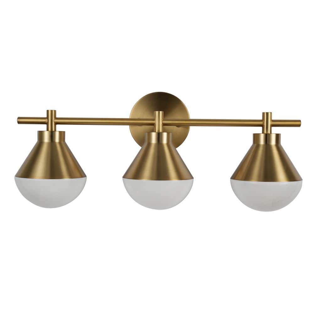  Schoolhouse 5 In. 3-Light Brushed Gold Vanity Light