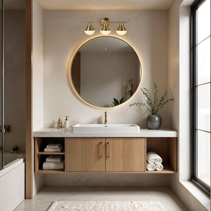  Schoolhouse 5 In. 3-Light Brushed Gold Vanity Light