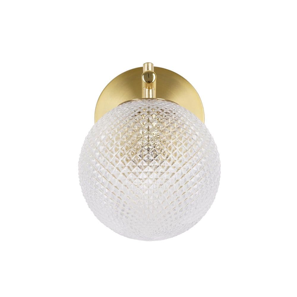  Prismatic 6 In. 1-Light Brushed Gold Wall Sconces With Globe Shade