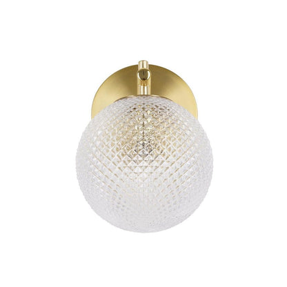  Prismatic 6 In. 1-Light Brushed Gold Wall Sconces With Globe Shade