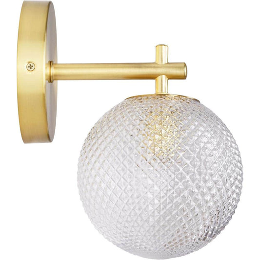  Prismatic 6 In. 1-Light Brushed Gold Wall Sconces With Globe Shade