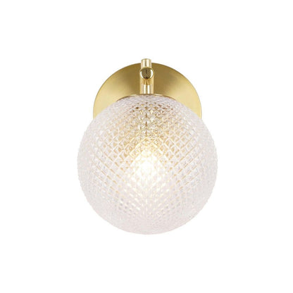  Prismatic 6 In. 1-Light Brushed Gold Wall Sconces With Globe Shade