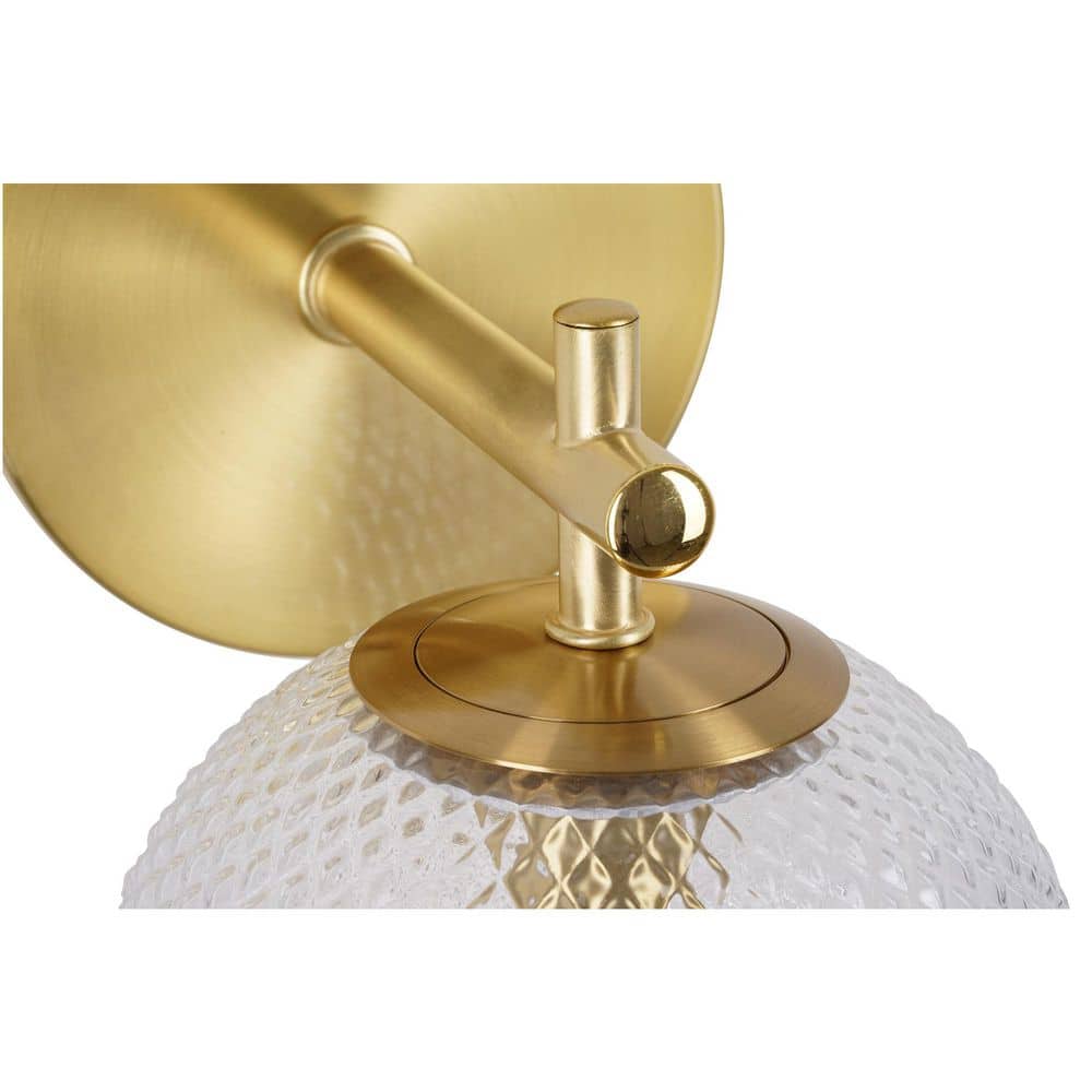 Prismatic 6 In. 1-Light Brushed Gold Wall Sconces With Globe Shade