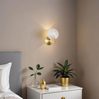  Prismatic 6 In. 1-Light Brushed Gold Wall Sconces With Globe Shade