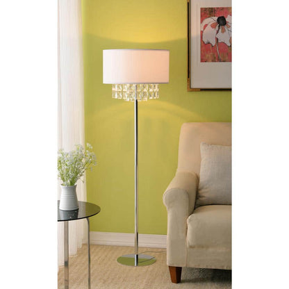  Ophelia 59 In. Chrome Floor Lamp With Crystal Accents