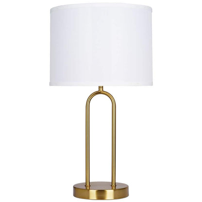  Isla 20 In. Gold Bedside Table Lamp With White Linen Shade