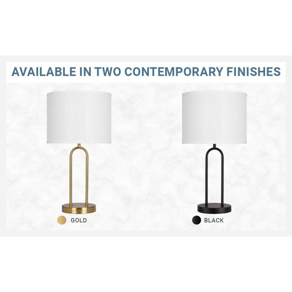  Isla 20 In. Gold Bedside Table Lamp With White Linen Shade