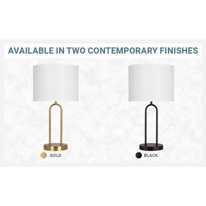  Isla 20 In. Gold Bedside Table Lamp With White Linen Shade