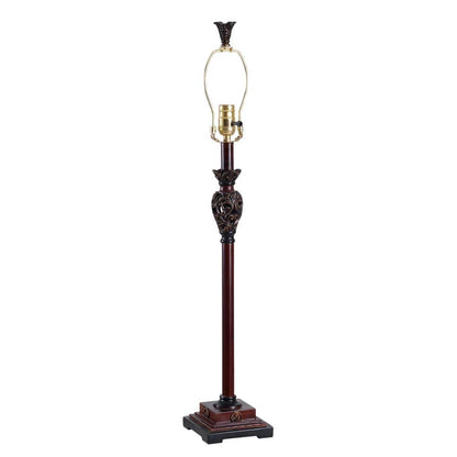  Iron Lace 32 In. Golden Ruby Bedside Table Lamp With White Linen Shade