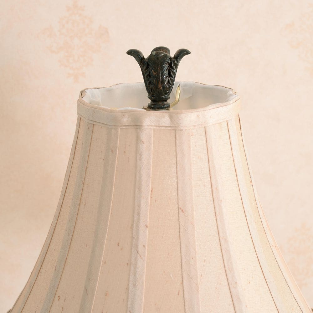  Iron Lace 32 In. Golden Ruby Bedside Table Lamp With White Linen Shade