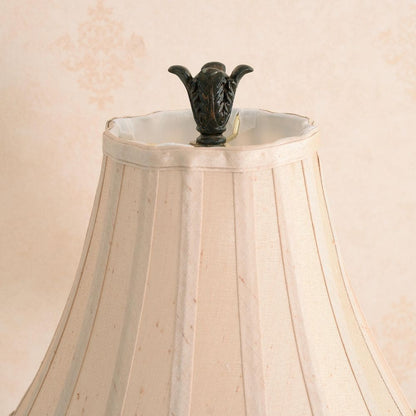  Iron Lace 32 In. Golden Ruby Bedside Table Lamp With White Linen Shade