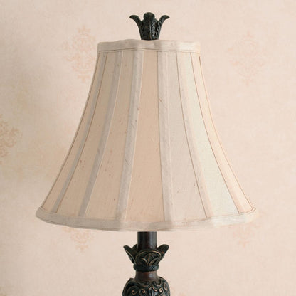  Iron Lace 32 In. Golden Ruby Bedside Table Lamp With White Linen Shade