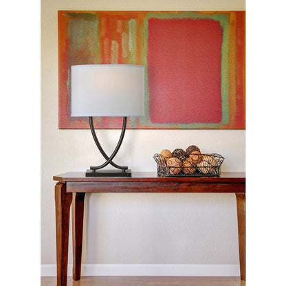  Valerie 25 In. Graphite Table Lamp With White Shade