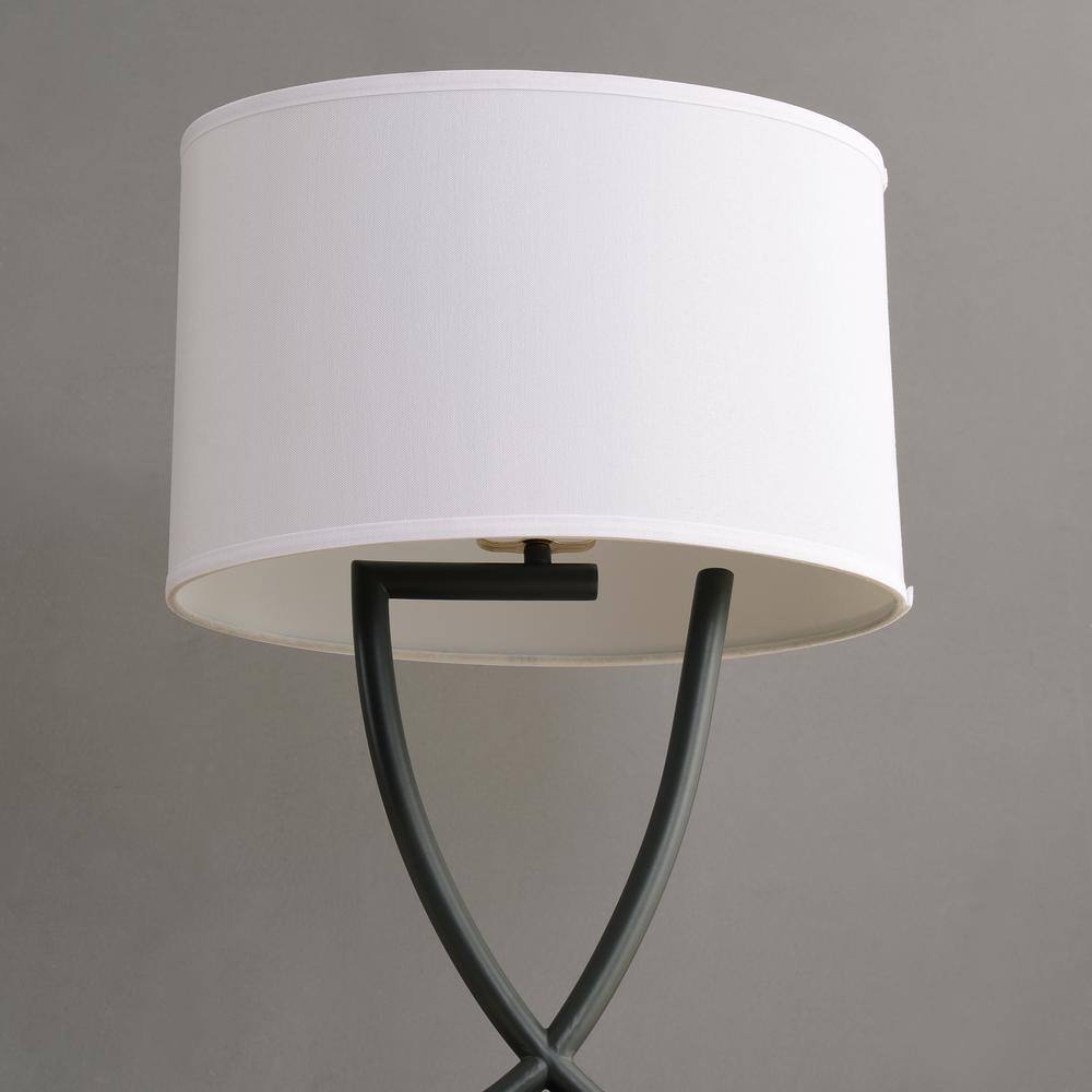  Valerie 25 In. Graphite Table Lamp With White Shade
