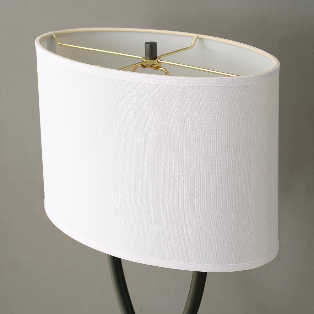  Valerie 25 In. Graphite Table Lamp With White Shade