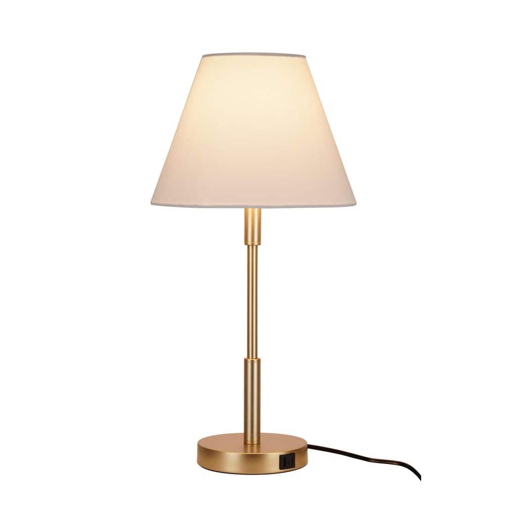  Beckett 24 In. Dark Bronze Table Lamp Set With White Fabric Shade And (Set Of 2)