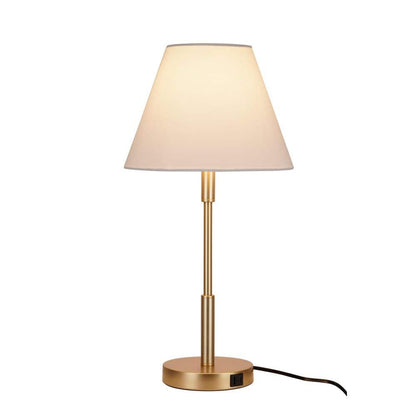  Beckett 24 In. Dark Bronze Table Lamp Set With White Fabric Shade And (Set Of 2)