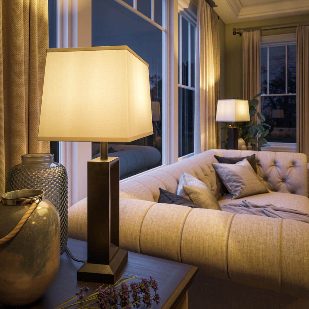  Katherine 27.5 In. White Bedside Lamp Set Of 2