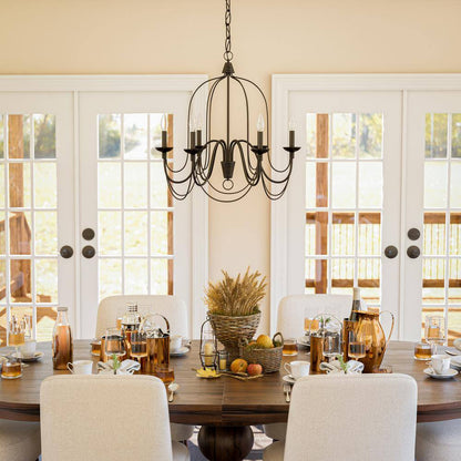  Pannier 6-Light Oil Rubbed Bronze Candle Circle Chandelier
