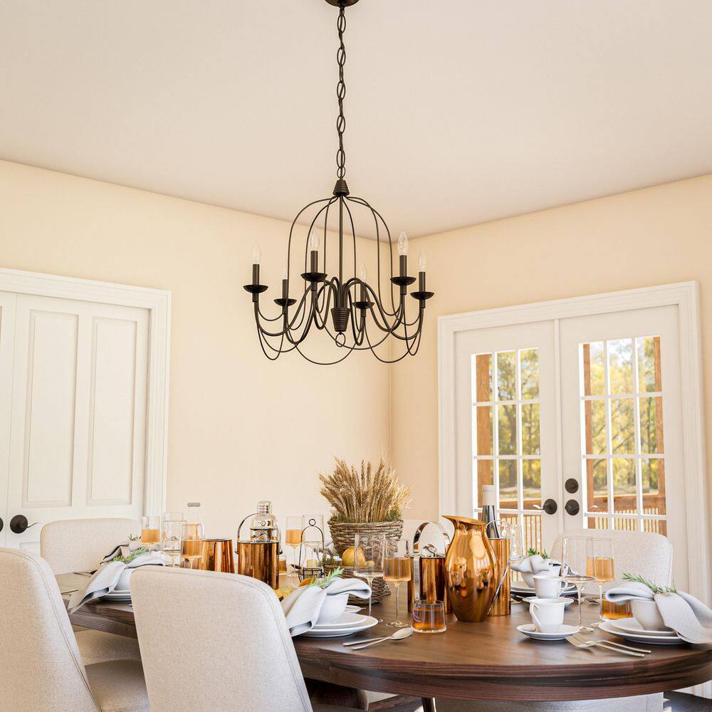  Pannier 6-Light Oil Rubbed Bronze Candle Circle Chandelier