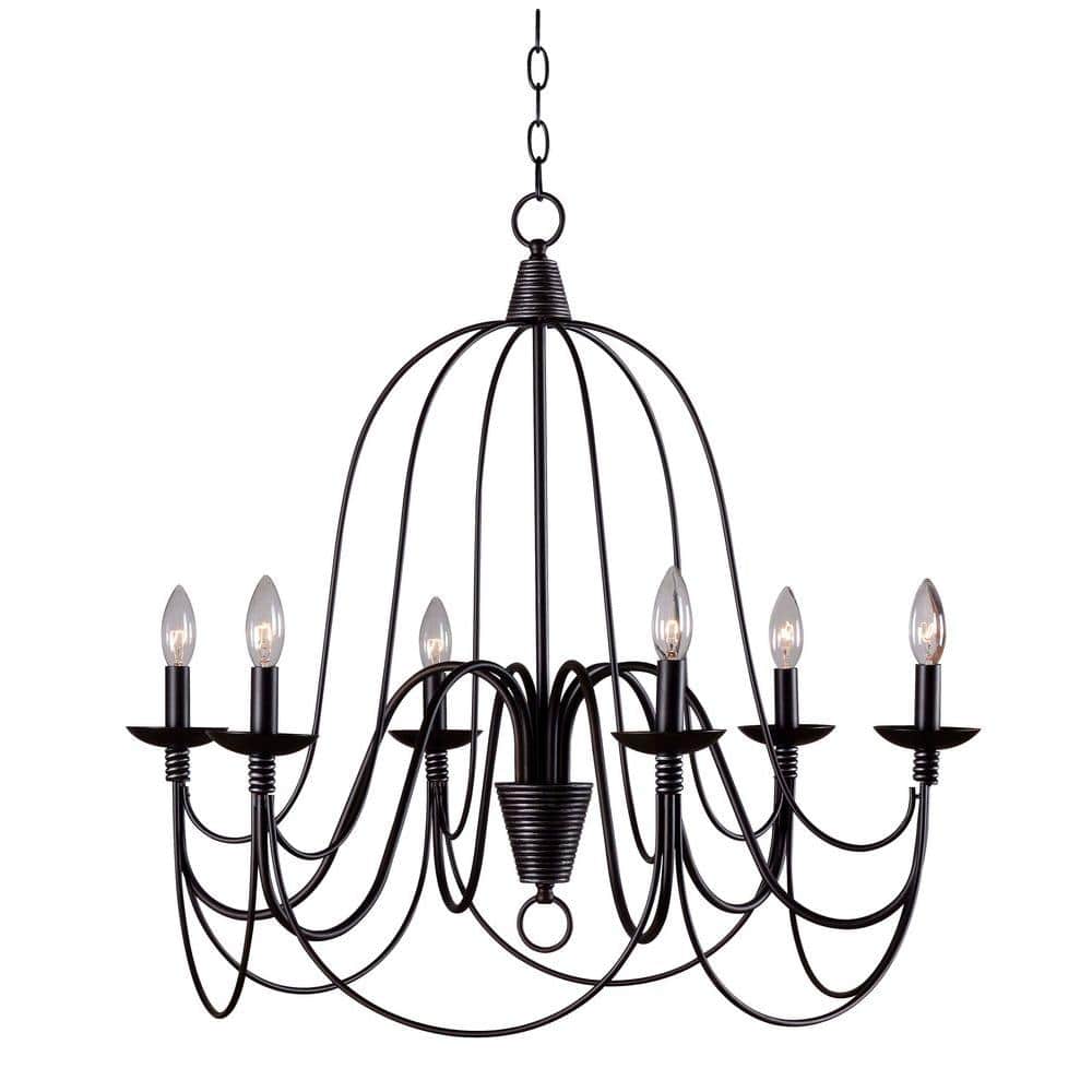  Pannier 6-Light Oil Rubbed Bronze Candle Circle Chandelier