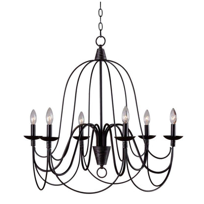  Pannier 6-Light Oil Rubbed Bronze Candle Circle Chandelier