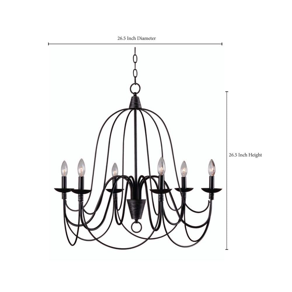 Pannier 6-Light Oil Rubbed Bronze Candle Circle Chandelier
